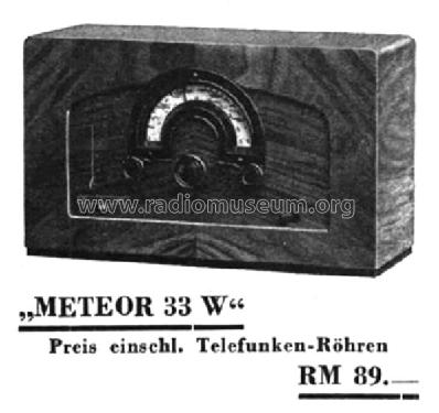 Meteor 33W; Schneider-Opel AG, (ID = 2516045) Radio