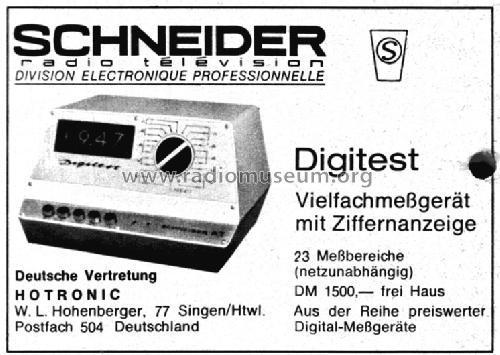 Digitest ; Schneider (ID = 1710920) Equipment