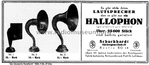 Hallophon 2; Schuchhardt, (ID = 1307719) Speaker-P