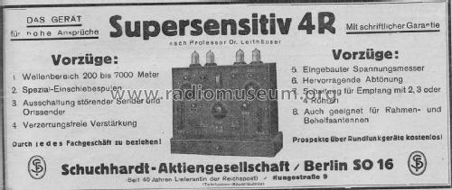 Supersensitiv 4R; Schuchhardt, (ID = 2796001) Radio