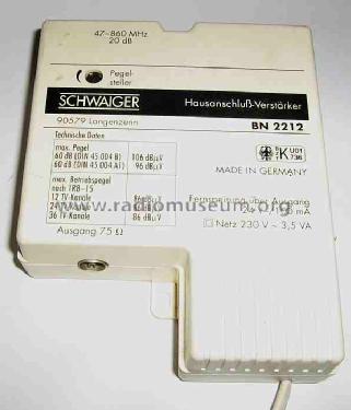 Hausanschluß-Verstärker BN 2212; Schwaiger, Christian (ID = 484069) RF-Ampl.