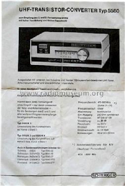 UHF-Transistor-Converter 5580; Schwaiger, Christian (ID = 1294102) Adattatore
