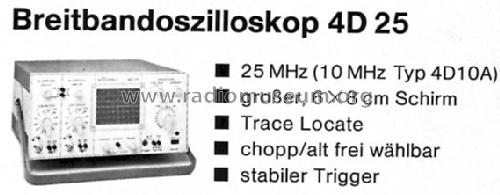 Dual Channel Oscilloscope 4D-25; Scopex Instruments; (ID = 1004531) Ausrüstung