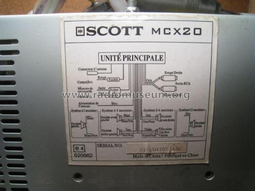 Compact Disc Player PLL Synthesized Tuner MCX 20; Scott; H.H.; Maynard (ID = 2121201) Car Radio