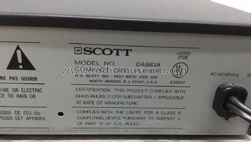 Compact Disc Player DA963A; Scott; H.H.; Maynard (ID = 2866617) R-Player
