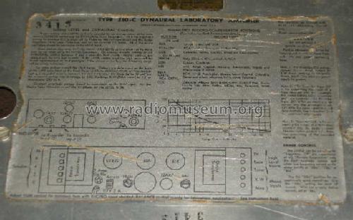 Dynaural Laboratory Amplifier 210-C; Scott; H.H.; Maynard (ID = 1357725) Ampl/Mixer