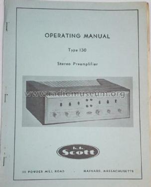 Stereo Pre-Amplifier 130; Scott; H.H.; Maynard (ID = 2989229) Ampl/Mixer