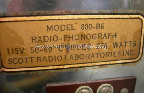 800B6 ; Scott Radio Labs.E.H (ID = 1089542) Radio