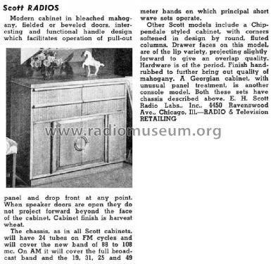 Modern postwar Ch= 800B; Scott Radio Labs.E.H (ID = 1317757) Cabinet