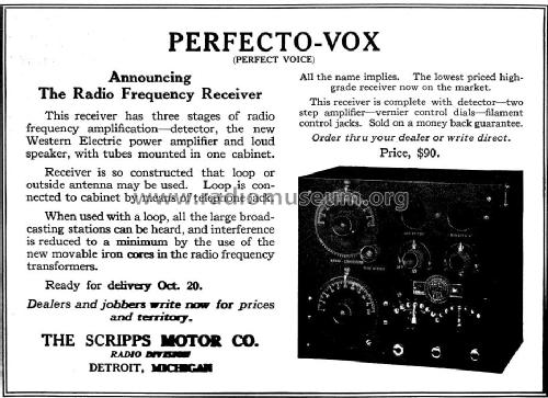 Perfecto-Vox ; Scripps Motor Co. (ID = 998321) Radio