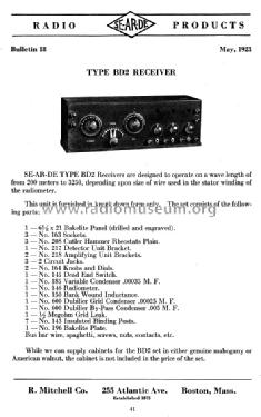 Receiver BD2; Se-Ar-De brand; (ID = 828436) Radio