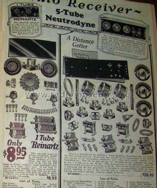 5 Tube Hazeltine Neutrodyne Receiver Order= 57A 2695; Sears, Roebuck & Co. (ID = 1256832) Radio