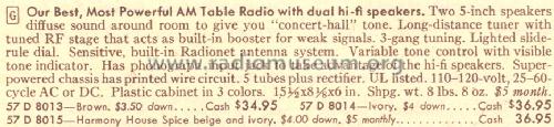 8015 Ch= 132.42900 Order=57D 8015; Sears, Roebuck & Co. (ID = 1631018) Radio