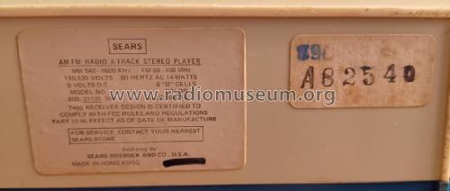AM-FM Radio 8-Track Stereo Player 21121 ; Sears, Roebuck & Co. (ID = 2983054) Radio