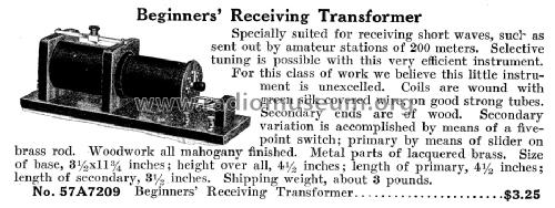 Beginners' Receiving Transformer ; Sears, Roebuck & Co. (ID = 1233626) mod-pre26