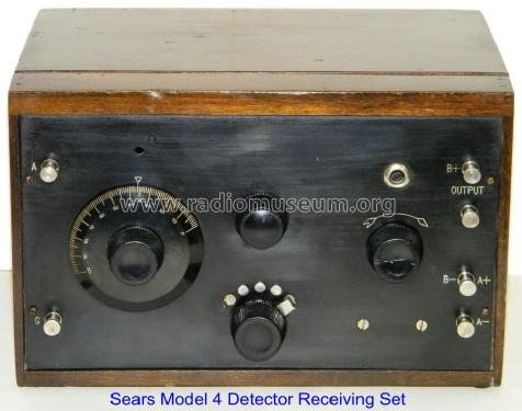 Detector Receiving Set = Crescent 1 Tube Receiver Model 4 Order= 57A 2656; Sears, Roebuck & Co. (ID = 983704) Radio