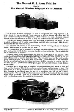 Marconi Field Set ; Sears, Roebuck & Co. (ID = 976914) Detektor