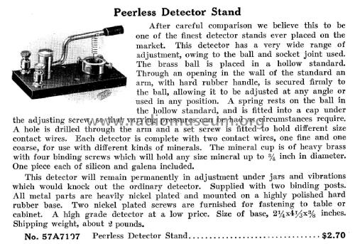 Peerless Detector Stand ; Sears, Roebuck & Co. (ID = 2258186) Radio part