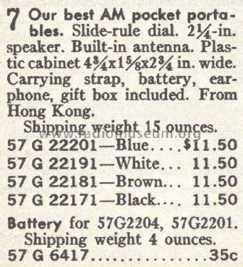 Silverone 22191 Order= 57H 22191; Sears, Roebuck & Co. (ID = 1681511) Radio
