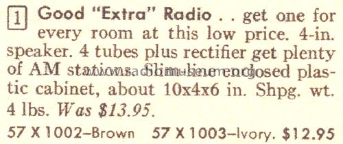 Silvertone 1002 Order=57H 1002; Sears, Roebuck & Co. (ID = 1644627) Radio
