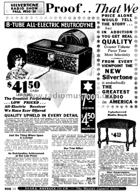 Silvertone 108 8-Tube Neutrodyne Order= 57DM 1080 or 1082; Sears, Roebuck & Co. (ID = 1256022) Radio