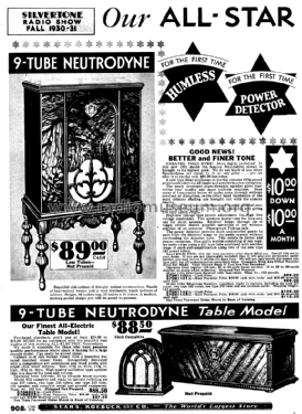 Silvertone 110A 9-Tube Neutrodyne Order= 57DM 1100 or 1102; Sears, Roebuck & Co. (ID = 1256044) Radio