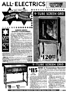 Silvertone 111A, 9-Tube Screen Grid Order= 57DM 1110 or 1112; Sears, Roebuck & Co. (ID = 1256078) Radio