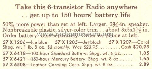 Silvertone 1205 Ch=132.60101 or 132.60102 Order=57H 1205; Sears, Roebuck & Co. (ID = 1642233) Radio