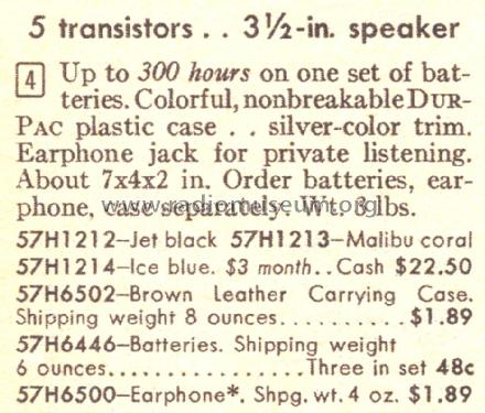 Silvertone All Transistor 500 1212 ; Sears, Roebuck & Co. (ID = 1660420) Radio