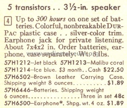 Silvertone All Transistor 500 1213 ; Sears, Roebuck & Co. (ID = 1660422) Radio