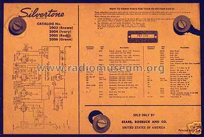 Silvertone 2003 Ch= 757.110 Order=57D 02003; Sears, Roebuck & Co. (ID = 377978) Radio