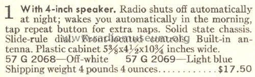 Silvertone 2069 Order= 57H 2069; Sears, Roebuck & Co. (ID = 1676074) Radio