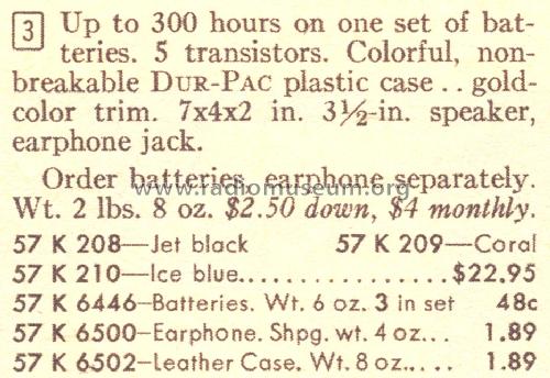Silvertone All Transistor 500 210 ; Sears, Roebuck & Co. (ID = 1654273) Radio