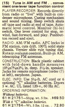 Silvertone 21751 Radio-Recorder Order= 61H 21751; Sears, Roebuck & Co. (ID = 1609306) Radio