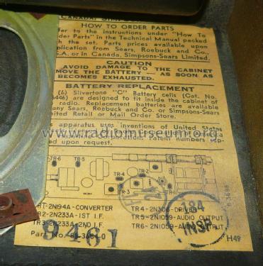 Silvertone Transistor 600 217 Ch= 528.53650 Order=57K217; Sears, Roebuck & Co. (ID = 1926111) Radio
