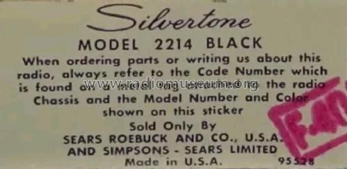 Medalist 8 Transistor 2214; Sears, Roebuck & Co. (ID = 2319285) Radio