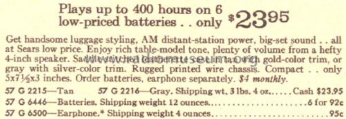 Silvertone 600 2215 Order= 57G 2215; Sears, Roebuck & Co. (ID = 1674028) Radio