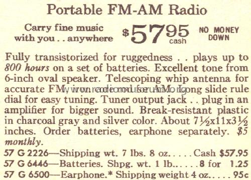 Silvertone 2226 Order=57G 2226; Sears, Roebuck & Co. (ID = 1674739) Radio
