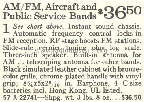 Four Band Dual Power 2274 , Order= 57A 22741; Sears, Roebuck & Co. (ID = 1721962) Radio