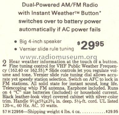 Silvertone 22956 Order= 57H 22956; Sears, Roebuck & Co. (ID = 1736988) Radio