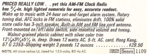 Silvertone 2353 Order= 57G 2353; Sears, Roebuck & Co. (ID = 1745796) Radio