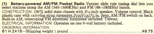Silvertone 2415 Order= 61H 2415; Sears, Roebuck & Co. (ID = 1610329) Radio