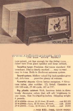 Silvertone 3004 Ch= 757.130 Order=57D U3004; Sears, Roebuck & Co. (ID = 1601587) Radio