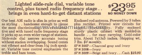 Silvertone 3009 Order=57H 3009; Sears, Roebuck & Co. (ID = 1651922) Radio