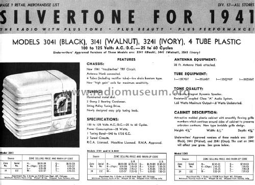 Silvertone Order= 57F 3141 Ch= 132.804 , 132.804-1B; Sears, Roebuck & Co. (ID = 1289478) Radio