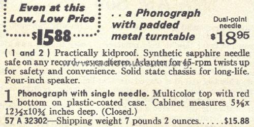 Silvertone 32302 Order= 57A 32302; Sears, Roebuck & Co. (ID = 1724679) R-Player