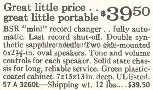 Silvertone 3260 Order= 57A 3260L; Sears, Roebuck & Co. (ID = 1724756) R-Player