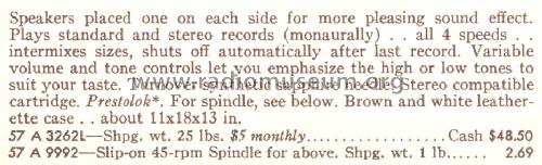 Silvertone 3262 Order=57A 3262L; Sears, Roebuck & Co. (ID = 1695107) Ton-Bild