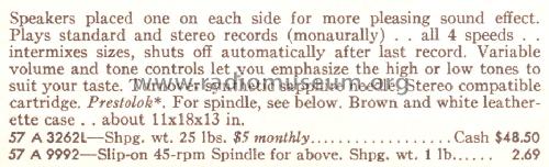 Silvertone 3262 Order=57A 3262L; Sears, Roebuck & Co. (ID = 1695107) R-Player