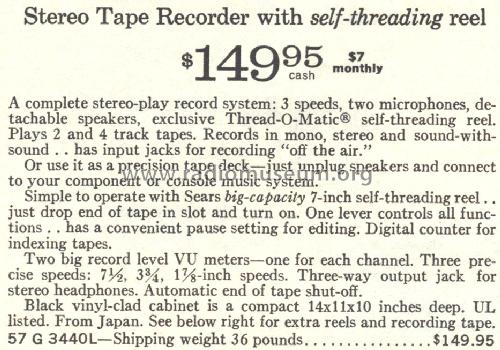 Silvertone 3440 Order=57G 3440L; Sears, Roebuck & Co. (ID = 1677895) R-Player